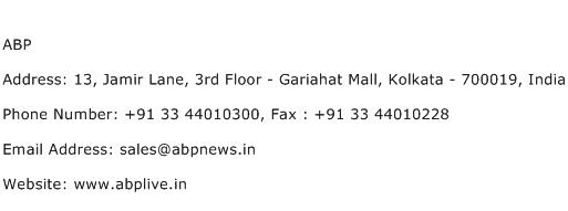 ABP Address Contact Number