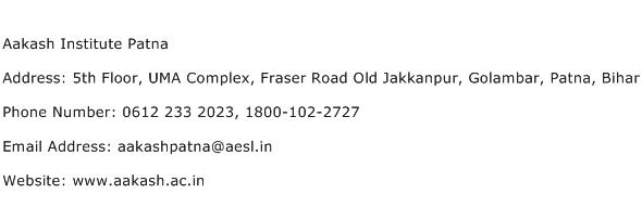 Aakash Institute Patna Address Contact Number