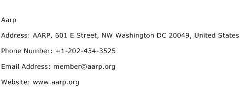 Aarp Address Contact Number