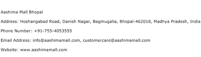 Aashima Mall Bhopal Address Contact Number