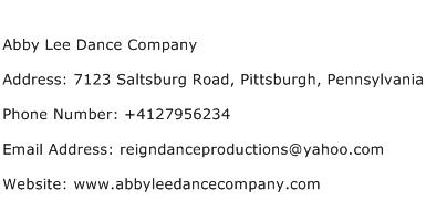Abby Lee Dance Company Address Contact Number