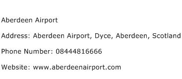 Aberdeen Airport Address Contact Number