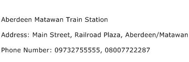 Aberdeen Matawan Train Station Address Contact Number