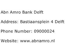 Abn Amro Bank Delft Address Contact Number