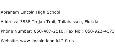 Abraham Lincoln High School Address Contact Number
