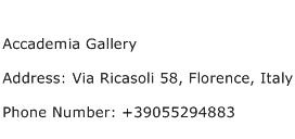 Accademia Gallery Address Contact Number