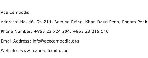 Ace Cambodia Address Contact Number