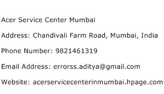 Acer Service Center Mumbai Address Contact Number