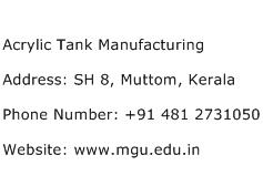 Acrylic Tank Manufacturing Address Contact Number