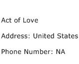 Act of Love Address Contact Number