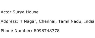 Actor Surya House Address Contact Number