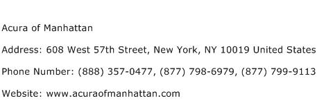 Acura of Manhattan Address Contact Number