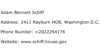 Adam Bennett Schiff Address Contact Number