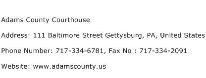 Adams County Courthouse Address Contact Number