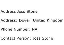 Address Joss Stone Address Contact Number