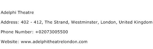 Adelphi Theatre Address Contact Number