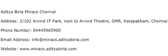 Aditya Birla Minacs Chennai Address Contact Number