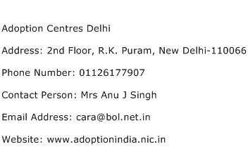 Adoption Centres Delhi Address Contact Number