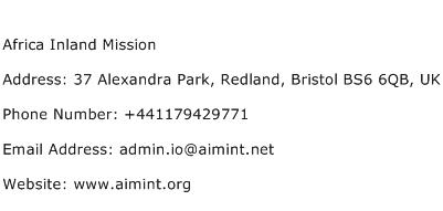 Africa Inland Mission Address Contact Number