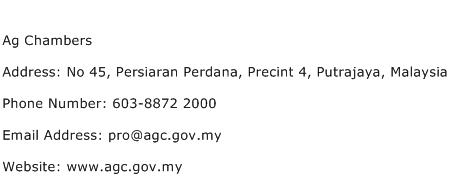 Ag Chambers Address Contact Number