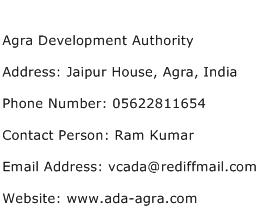 Agra Development Authority Address Contact Number