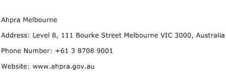 Ahpra Melbourne Address Contact Number