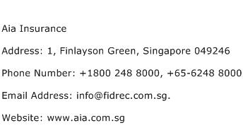 Aia Insurance Address Contact Number