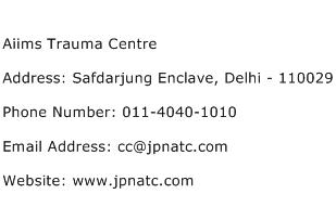 Aiims Trauma Centre Address Contact Number