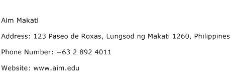 Aim Makati Address Contact Number