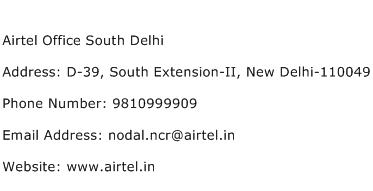 Airtel Office South Delhi Address Contact Number