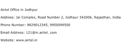 Airtel Office in Jodhpur Address Contact Number