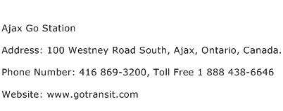 Ajax Go Station Address Contact Number