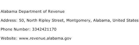 Alabama Department of Revenue Address Contact Number