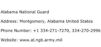 Alabama National Guard Address Contact Number