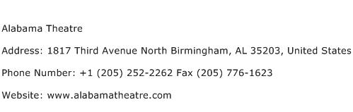 Alabama Theatre Address Contact Number