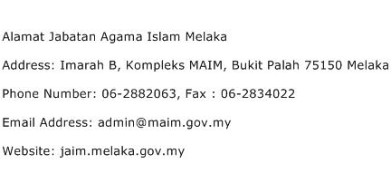 Alamat Jabatan Agama Islam Melaka Address Contact Number