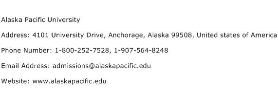 Alaska Pacific University Address Contact Number