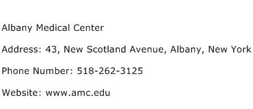 Albany Medical Center Address Contact Number