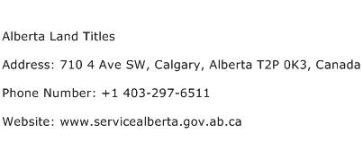 Alberta Land Titles Address Contact Number