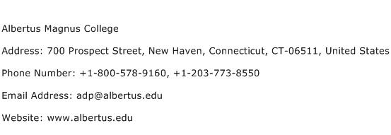 Albertus Magnus College Address Contact Number