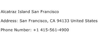Alcatraz Island San Francisco Address Contact Number