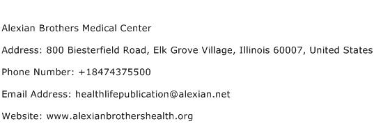 Alexian Brothers Medical Center Address Contact Number
