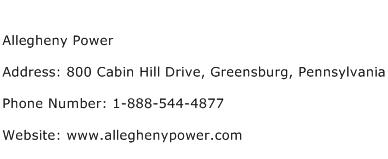 Allegheny Power Address Contact Number