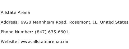 Allstate Arena Address Contact Number