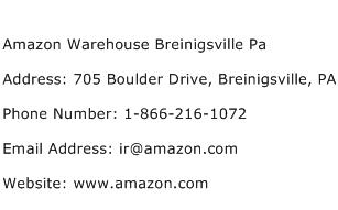 Amazon Warehouse Breinigsville Pa Address Contact Number