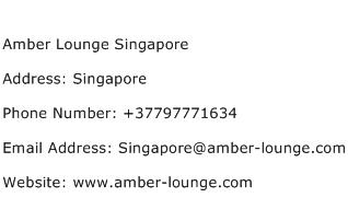 Amber Lounge Singapore Address Contact Number