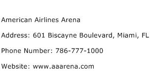 American Airlines Arena Address Contact Number