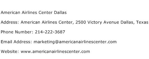 American Airlines Center Dallas Address Contact Number
