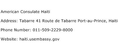 American Consulate Haiti Address Contact Number