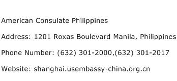 American Consulate Philippines Address Contact Number